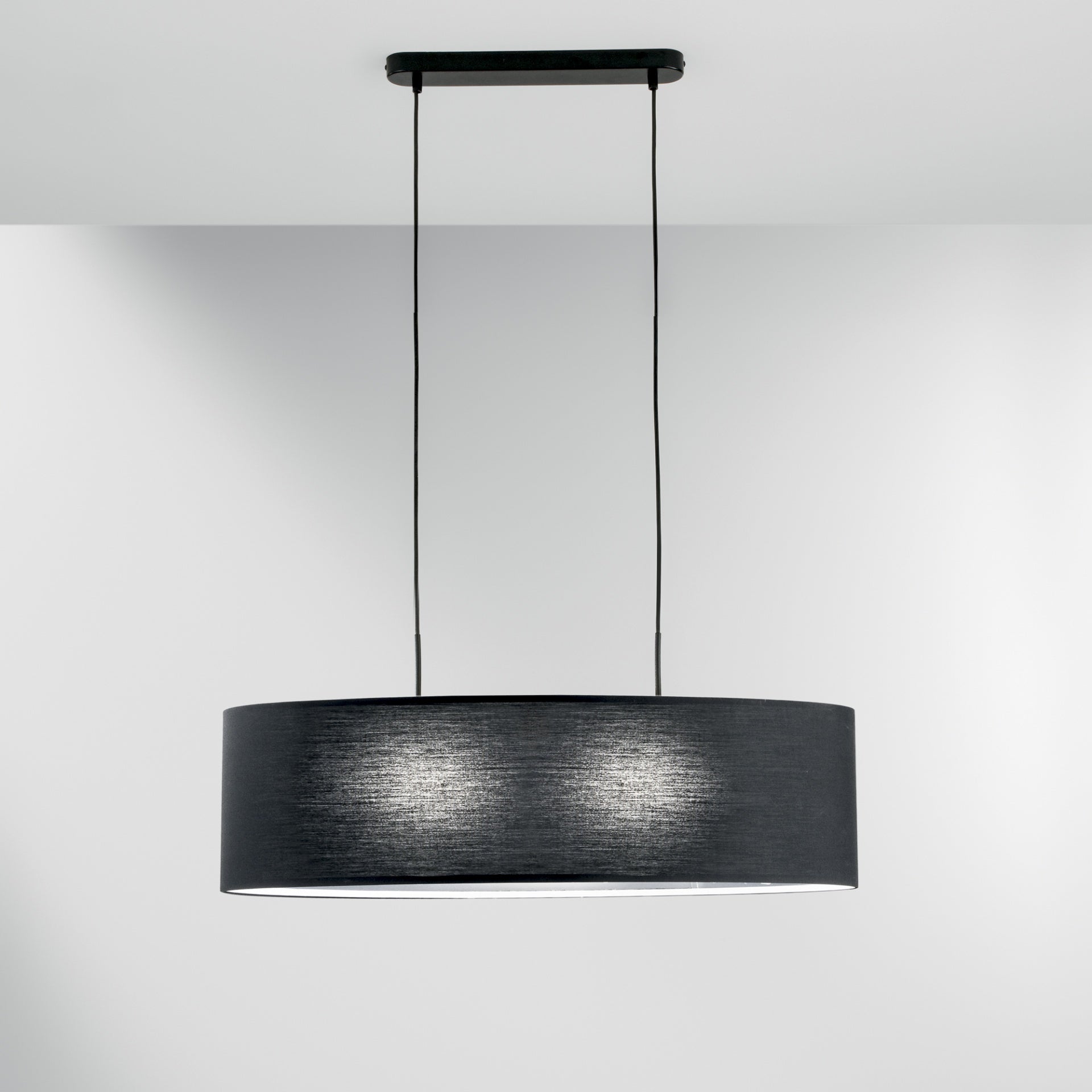 Lampadario CAPITAL a Sospensione 2 Luci Led(E27) 150x78 cm in Tessuto