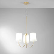 Lampadario SALLY a Sospensione 3 luci Led(E14) 150x50 cm in Metallo e Vetro