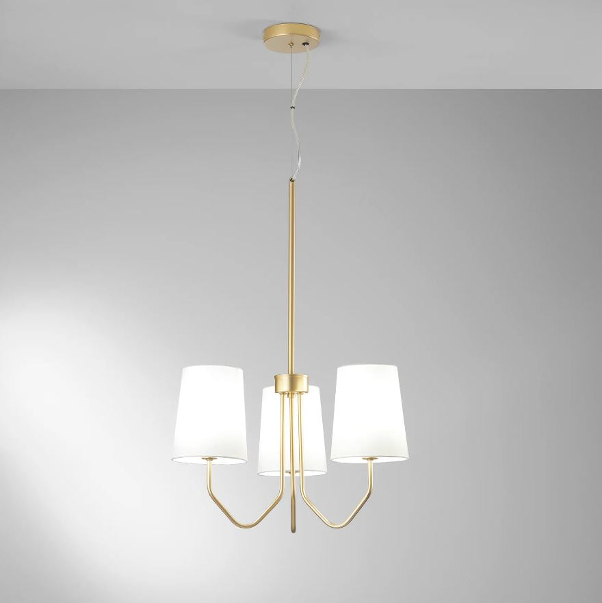 Lampadario SALLY a Sospensione 3 luci Led(E14) 150x50 cm in Metallo e Vetro