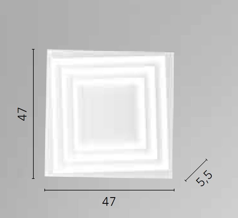 Plafoniera HYPNOTIC CCT Quadrata 47 cm In Alluminio