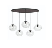 Lampadario GALAXY a Sospensione 5 luci E27 119,5 cm in Vetro
