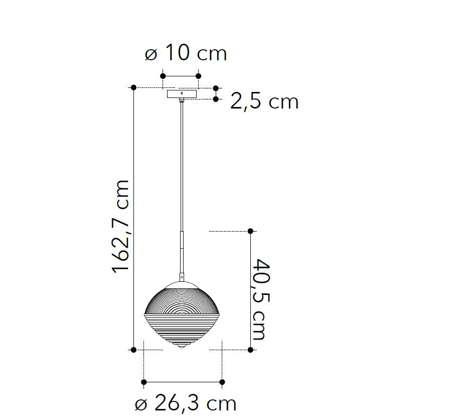 Lampadario GREENWICH E27 162,7cm in Vetro