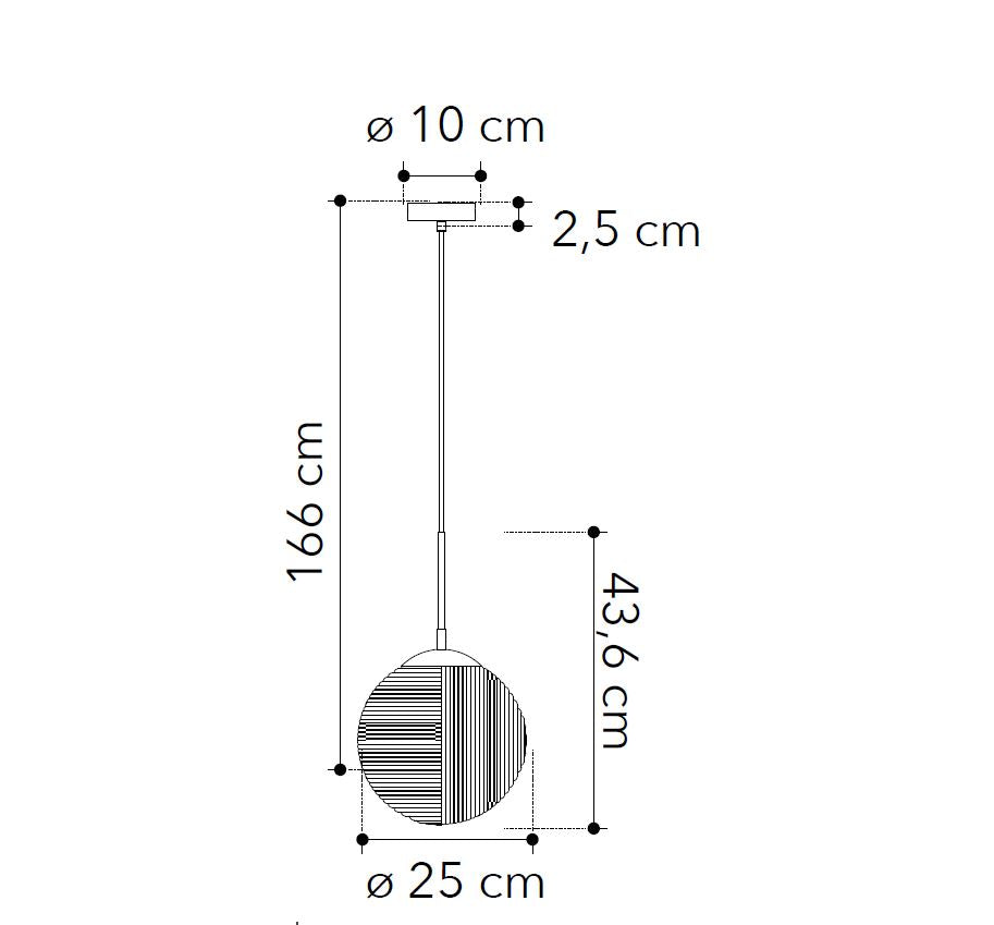 Lampadario GREENWICH a Sospensione E27 166cm in Vetro