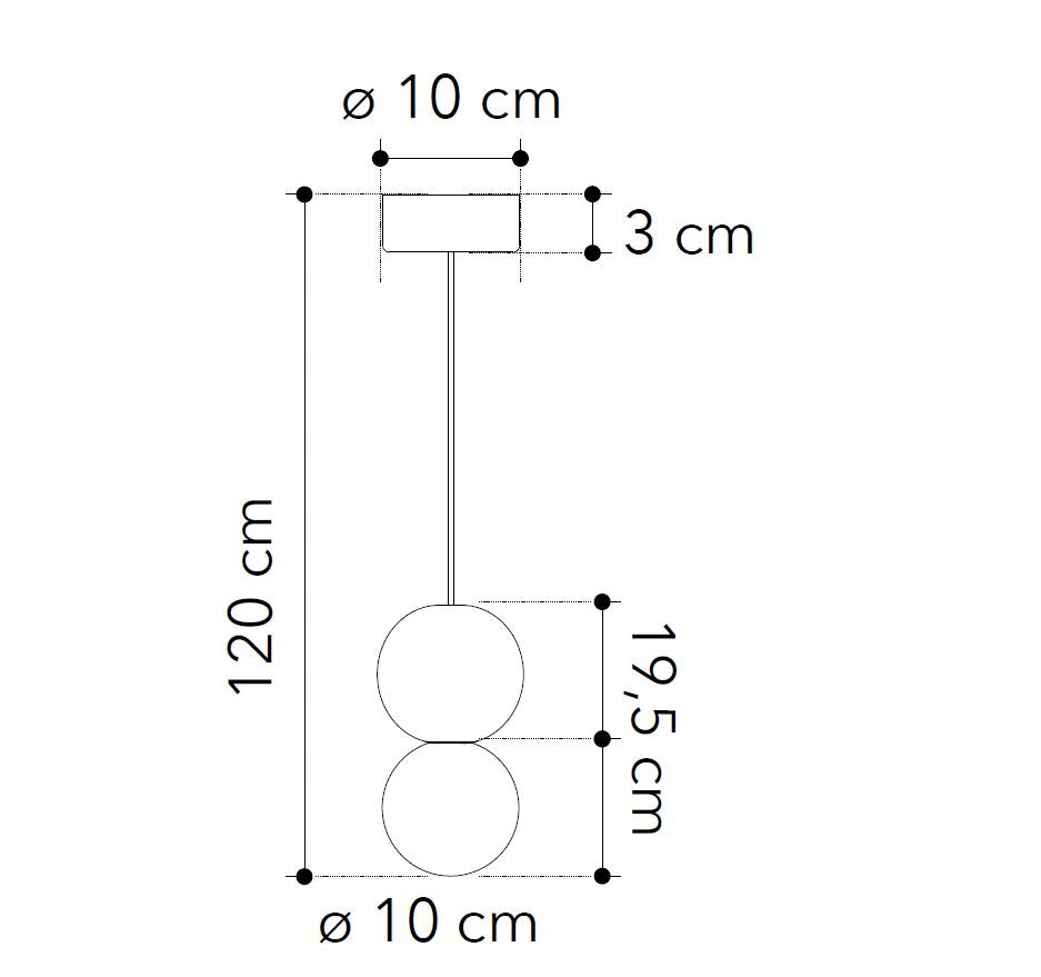 Lampadario KISS LED(G9) 120 cm in Vetro