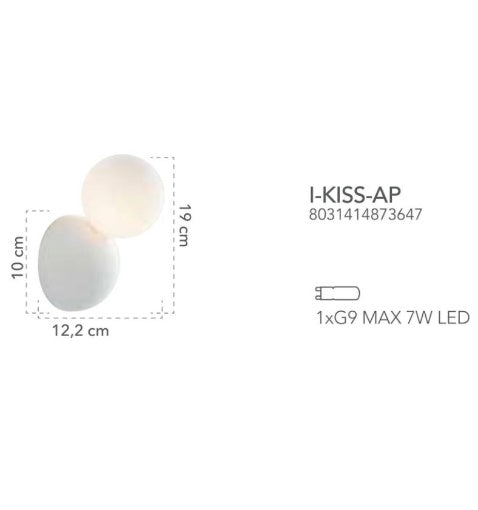 Applique KISS Led(G9) 19 cm In Vetro