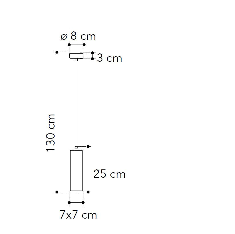 Lampadario KRUK Parallelepipedo a Sospensione Led(GU10) 130 cm In Cemento
