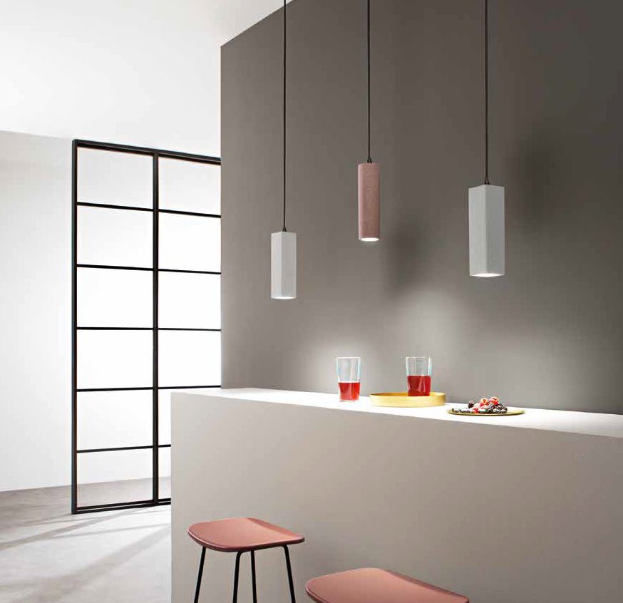 Lampadario KRUK Parallelepipedo a Sospensione Led(GU10) 130 cm In Cemento