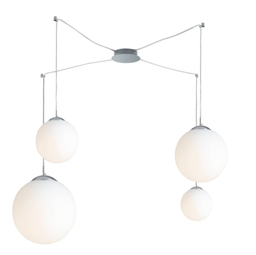 Lampadario CITY a Sospensione Led(E27) 4 luci 250 cm in Vetro