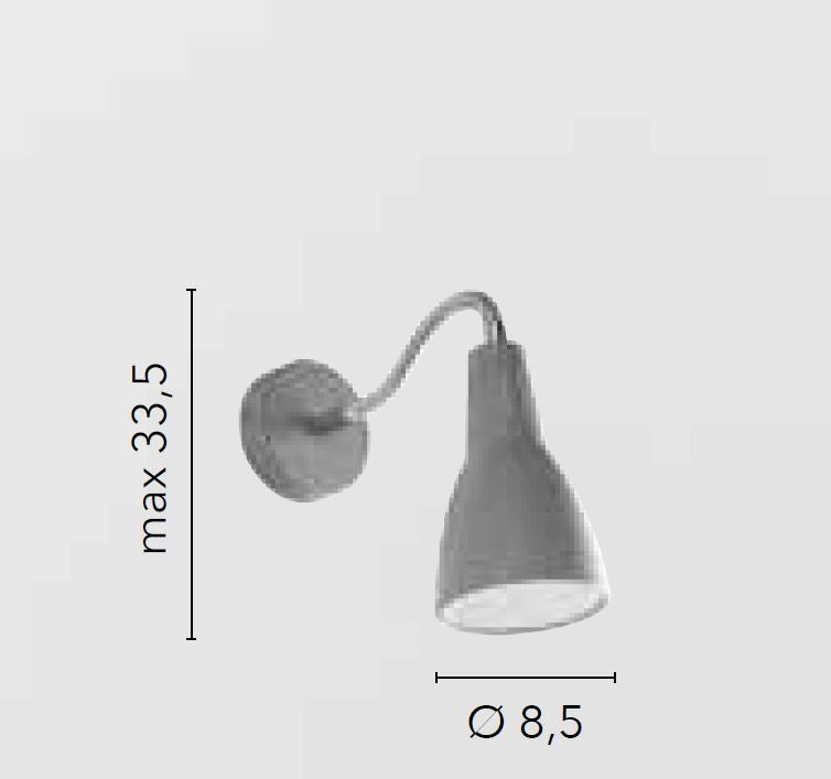 Applique LOGIKO Braccio Snodabile Led(E14) 33.5 cm in Metallo