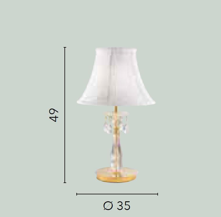 Lampada MONET Da Tavolo Led(E27) 49 cm in Cristallo K9 e tessuto