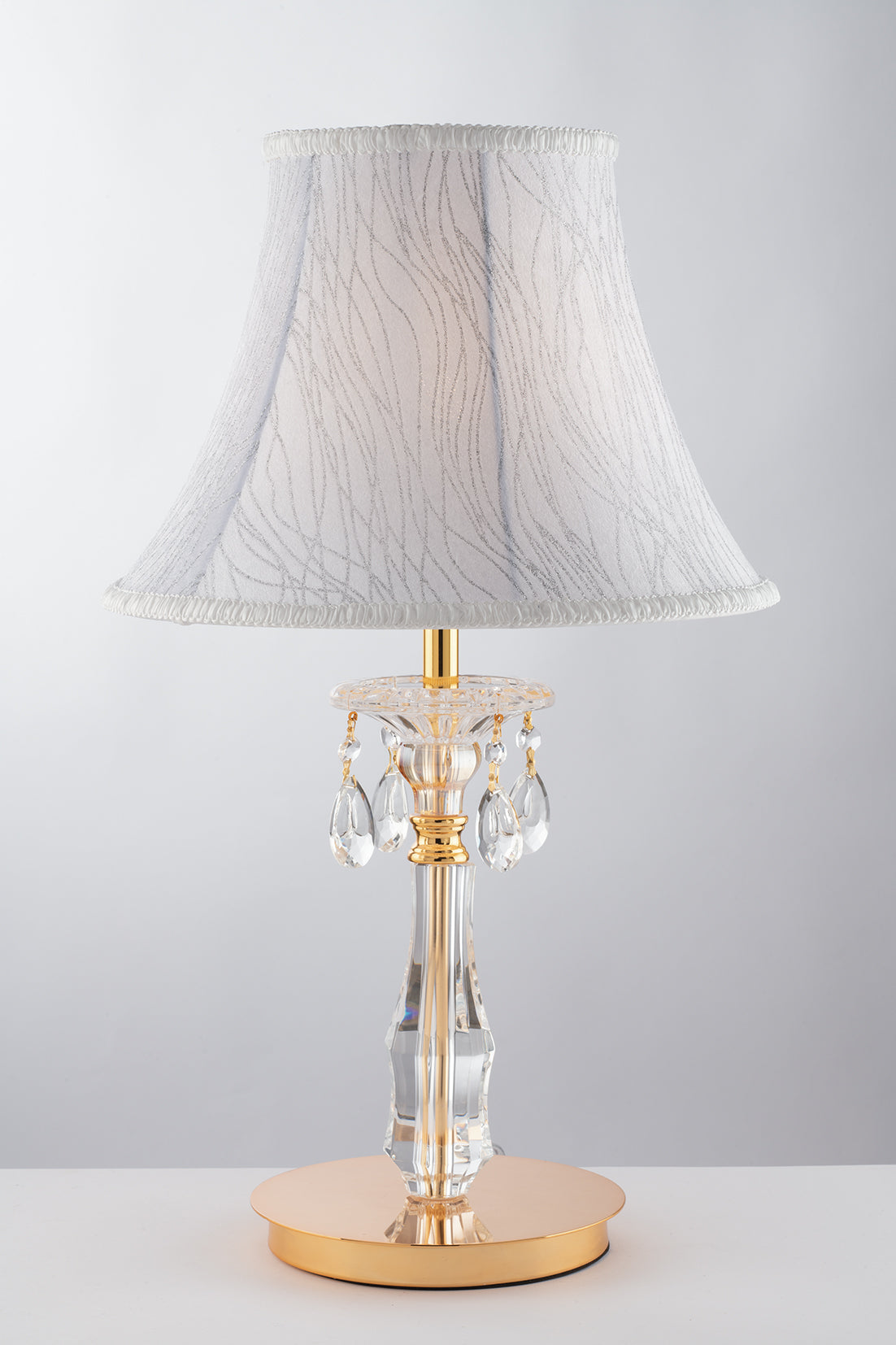 Lampada MONET Da Tavolo Led(E27) 49 cm in Cristallo K9 e tessuto