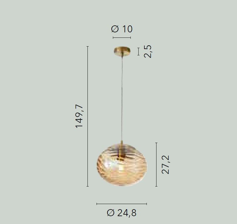 Lampadario NEREIDE Champagne a Sospensione LED(E27) 149,7 cm In Vetro