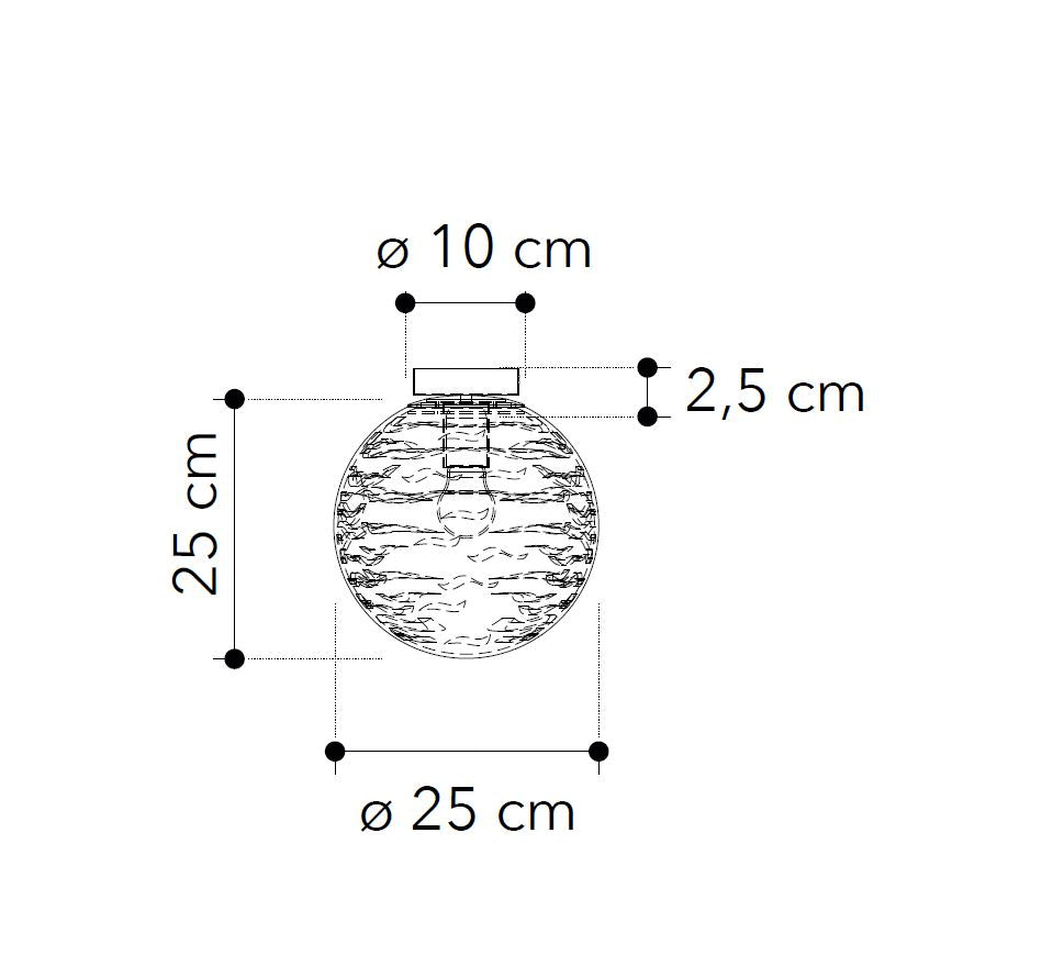 Plafoniera NEREIDE (E27) 27,5 cm In Vetro