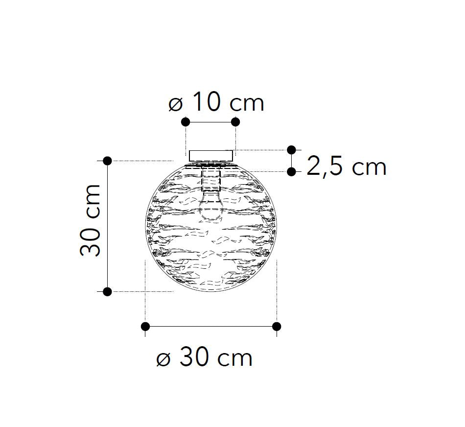 Lampada NEREIDE (E27) 32,5cm In Vetro