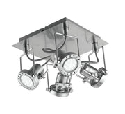 Plafoniera TECHNO 4 Luci Led(GU10) 26 cm 5W in Metallo