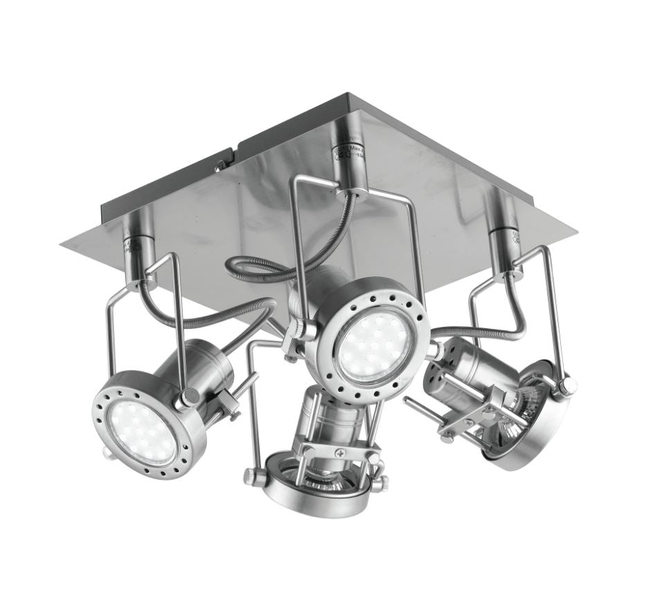 Plafoniera TECHNO 4 Luci Led(GU10) 26 cm 5W in Metallo