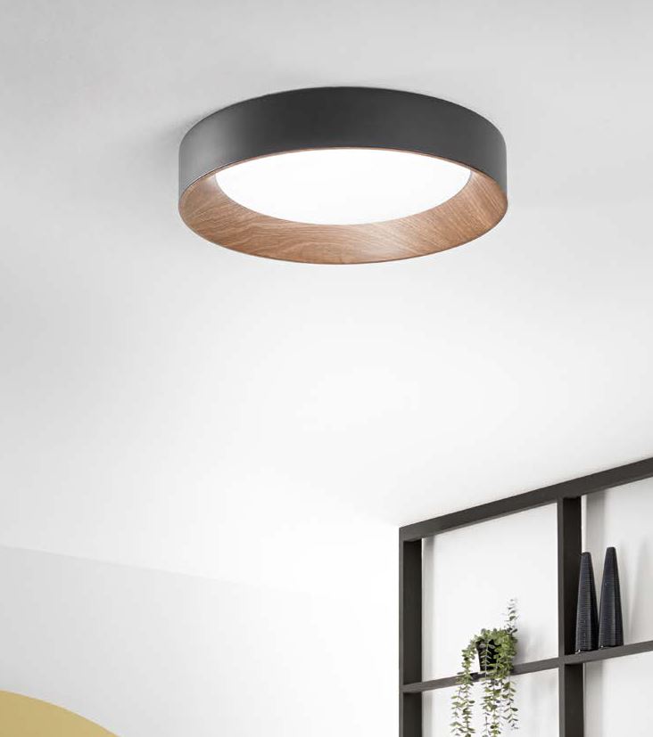 Plafoniera ARKA CCT Rotonda 50 cm In Legno