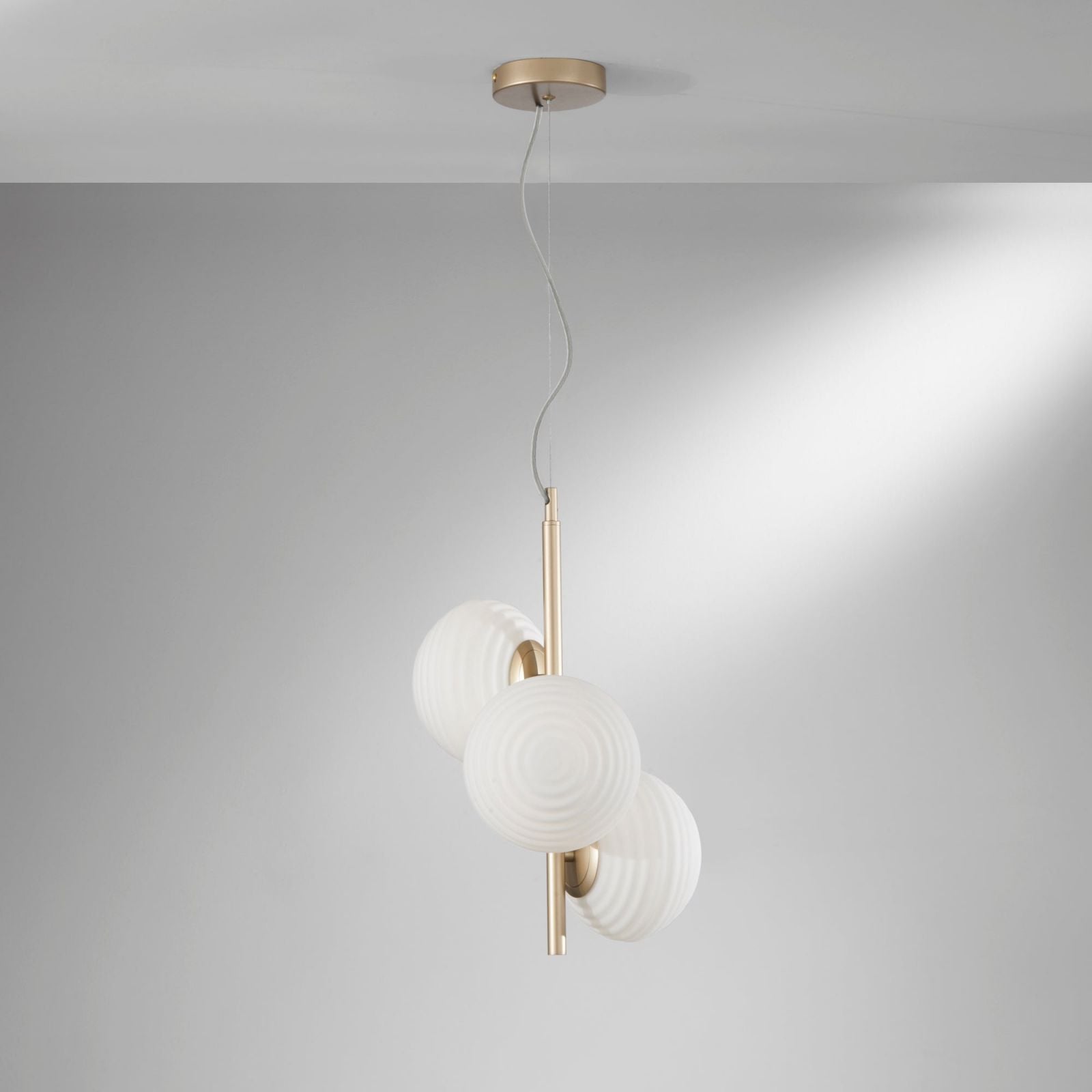 Lampadario RIPPLE  a Sospensione 3 sfere Led(E27) 32.5 cm in Vetro
