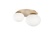 Plafoniera RIPPLE 2 sfere Led(E27) 45 cm in Vetro