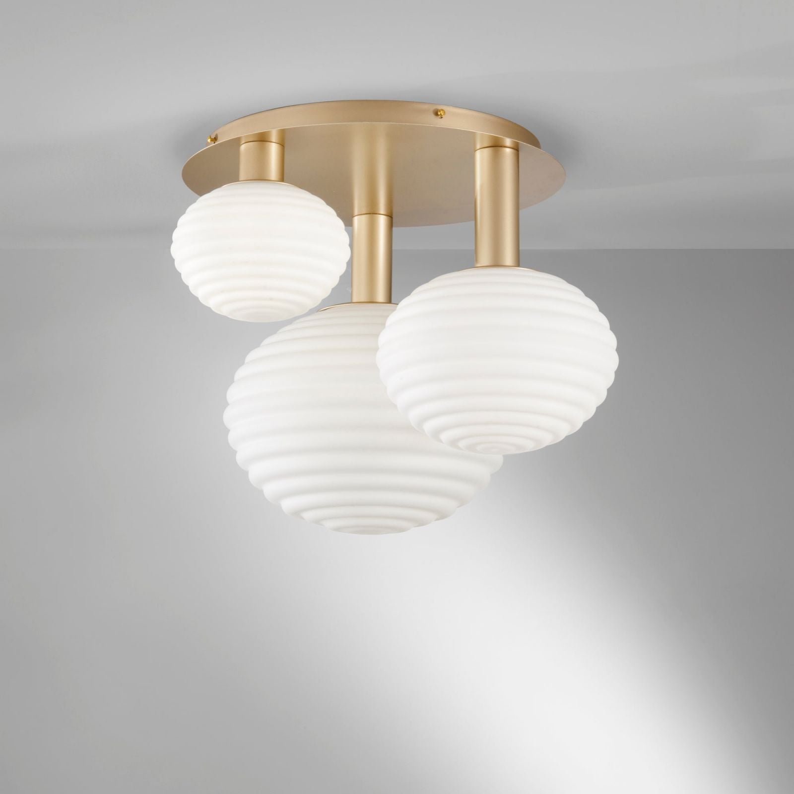 Plafoniera RIPPLE 3 sfere Led(E27) 53.5 cm in Vetro