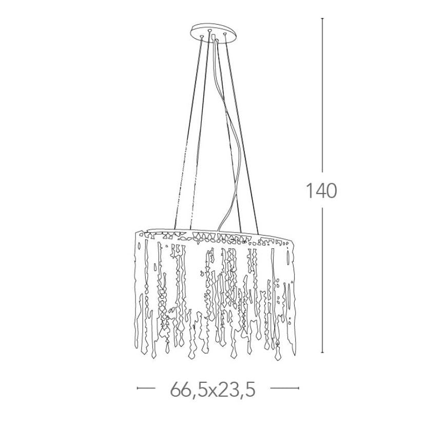 Lampadario BREEZE a Sospensione 5 Luci Led (E14) 140 cm In Metallo