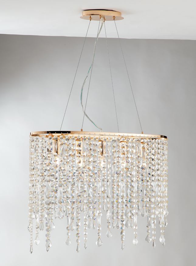 Lampadario BREEZE a Sospensione 5 Luci Led (E14) 140 cm In Metallo