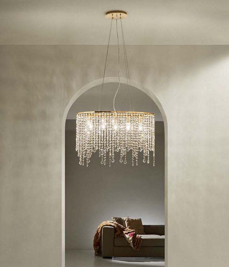 Lampadario BREEZE a Sospensione 5 Luci Led (E14) 140 cm In Metallo
