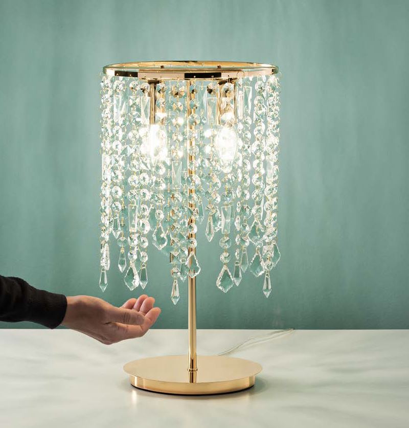 Lampada BREEZE Da Comodino 2 portalampade Led (E14) 44.5 cm in Metallo
