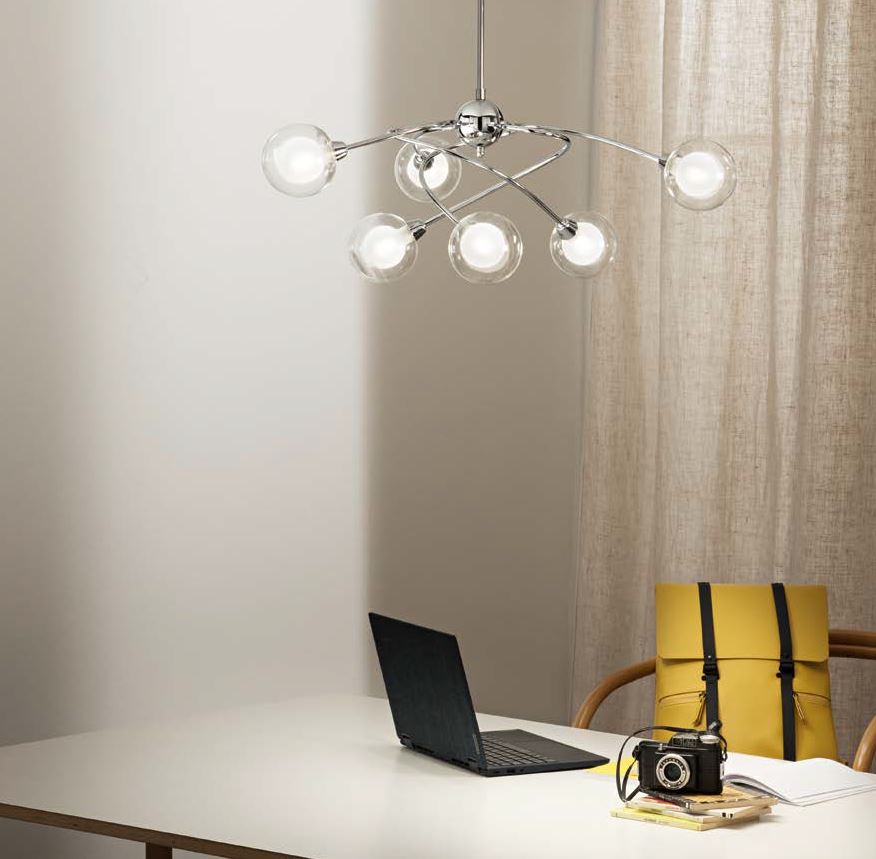 Lampadario BLOG a Sospensione 6 Led(G9) 111 cm In Alluminio
