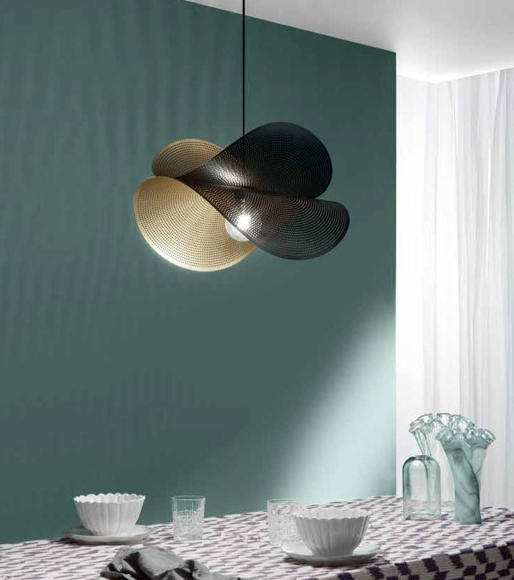 Lampadario RHEI a Sospensione Doppia Vela Led (E27) 60 cm In Metallo