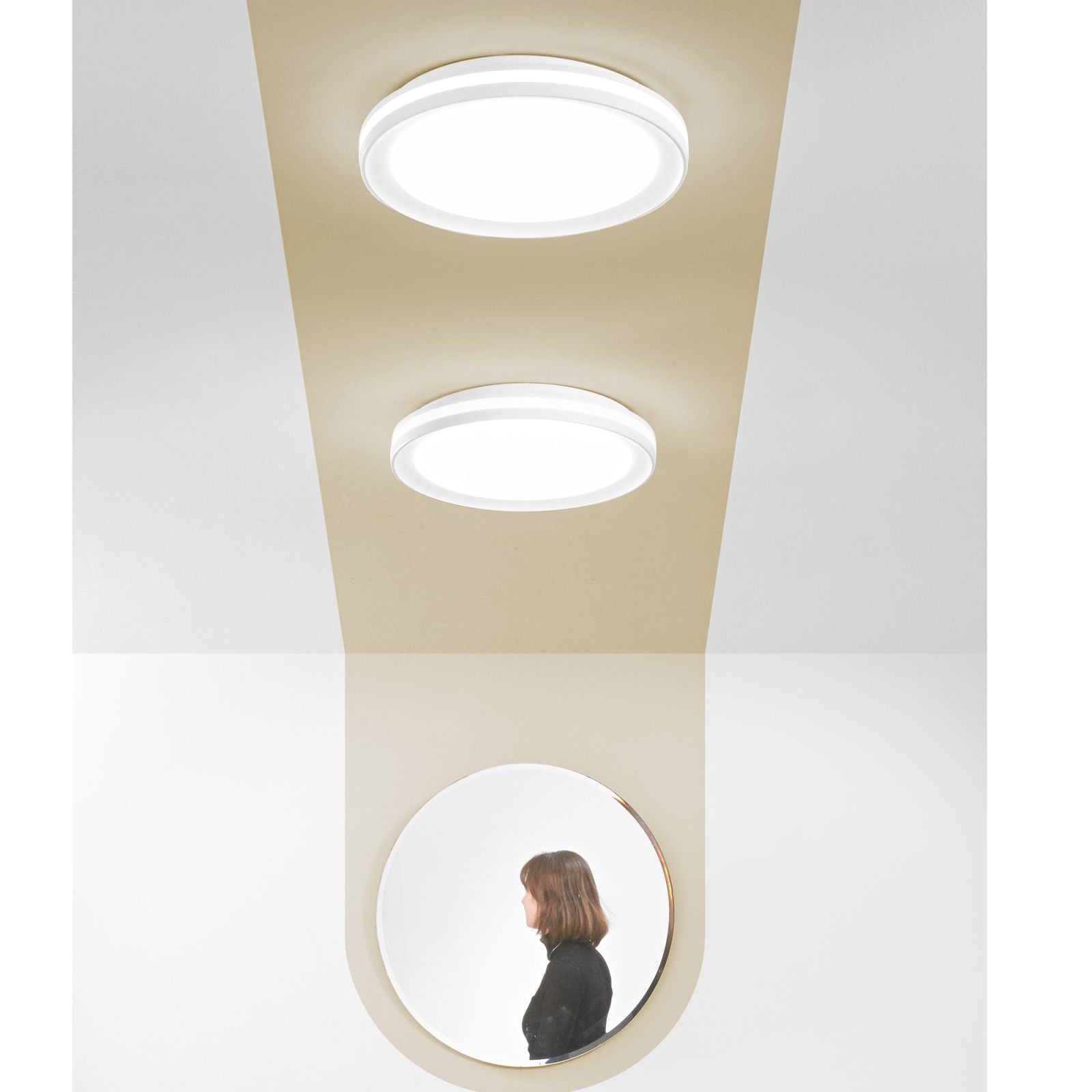 Plafoniera MAKEUP CCT/RGBW Rotonda 40 cm In Metallo e Acrilico