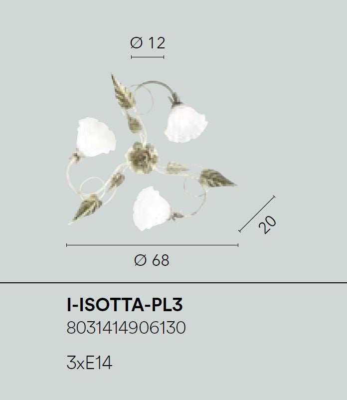 Plafoniera ISOTTA 3 Luci Led (E14) 68 cm In Metallo