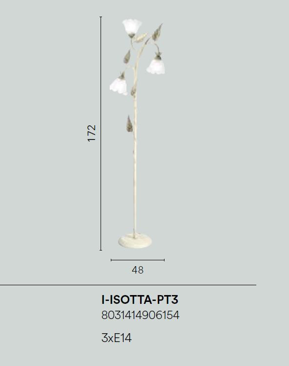 Piantana ISOTTA 3 Led(E14) 172 cm In Metallo