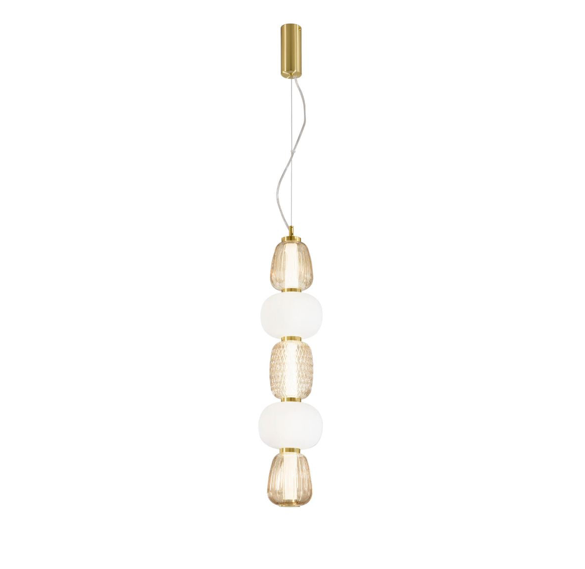Lampadario TOTEM S5 a Sospensione 40W 241 cm In Vetro