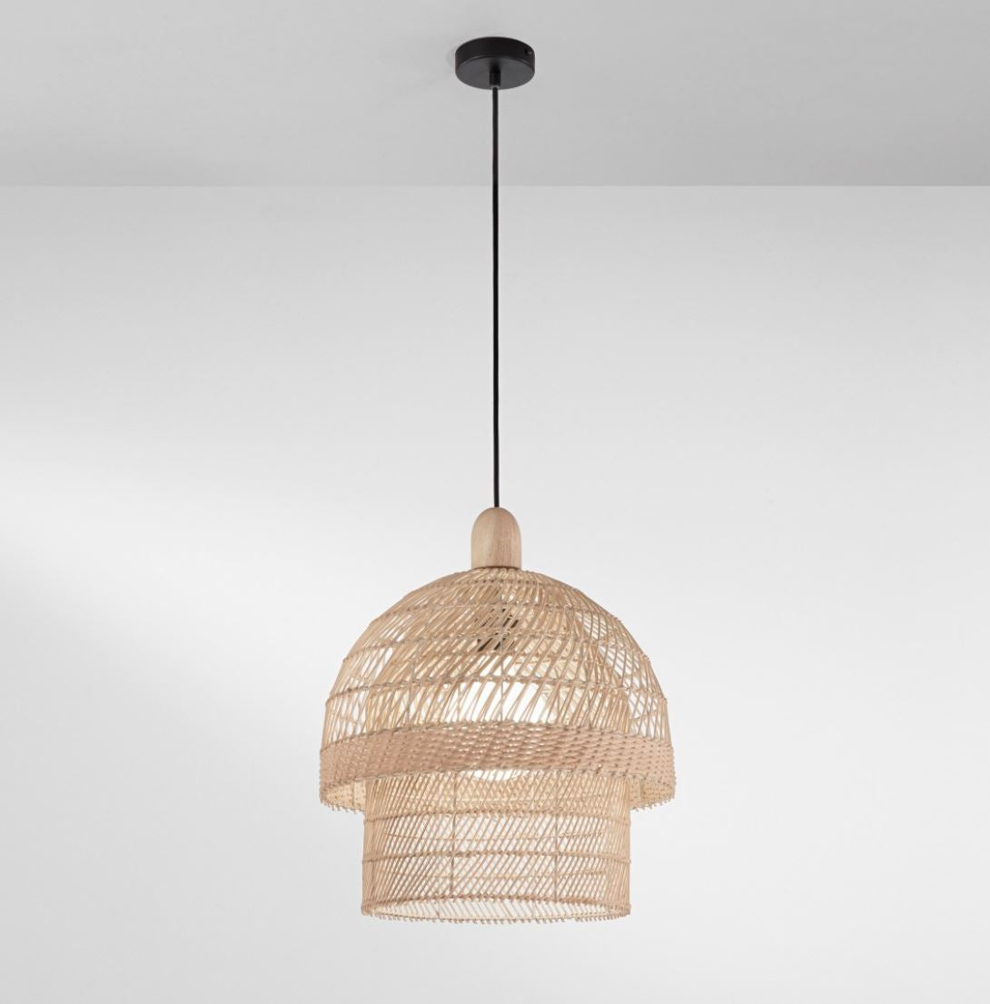 Lampadario SIBILLA a Sospensione 1 luce Led(E27) 193x40 In Rattan