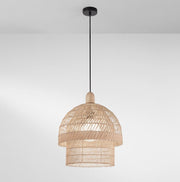 Lampadario SIBILLA a Sospensione 1 luce Led(E27) 193x40 In Rattan