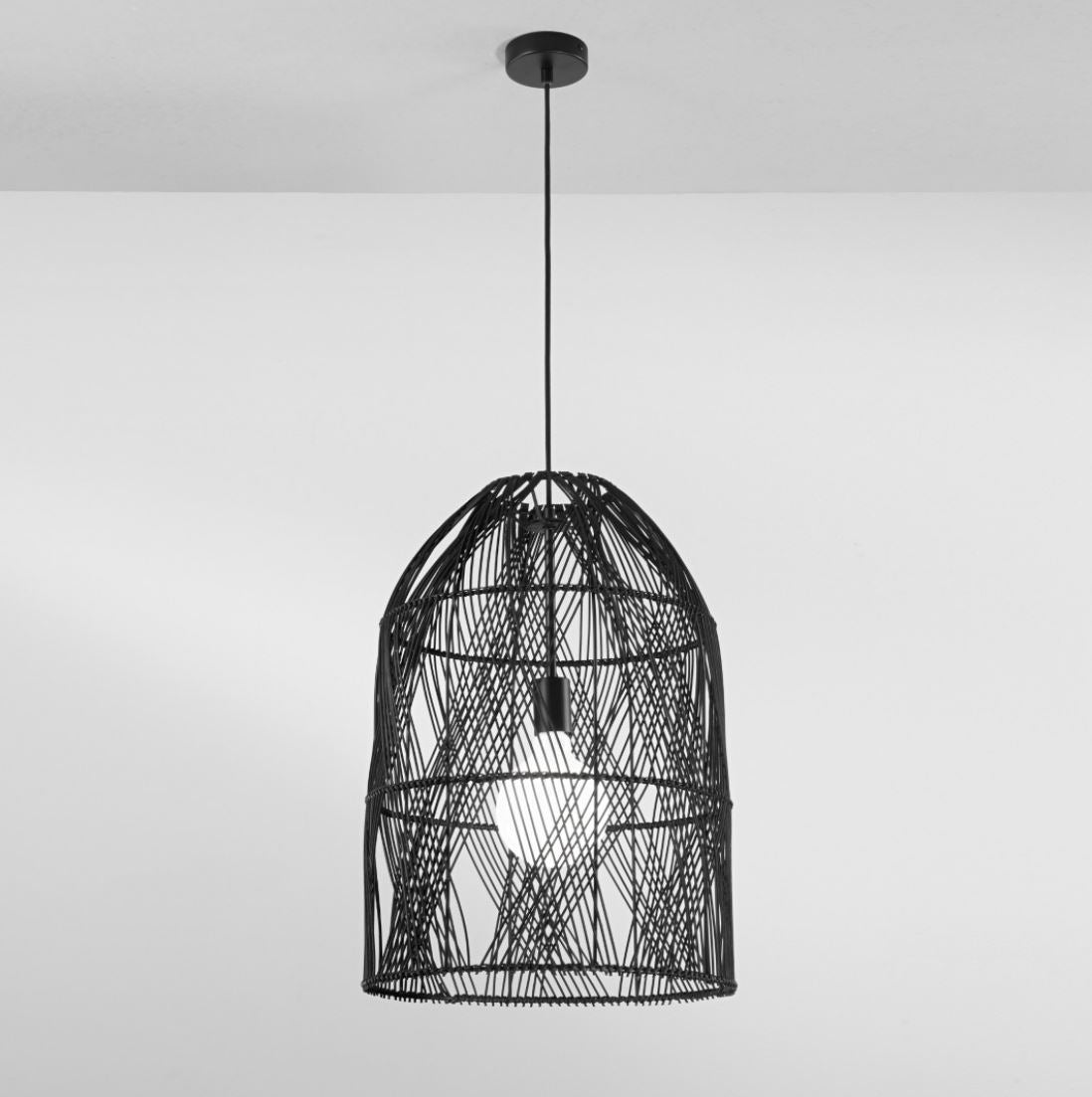 Lampadario Ancella a Sospensione 1 luce Led(E27) 213x40 cm In Rattan
