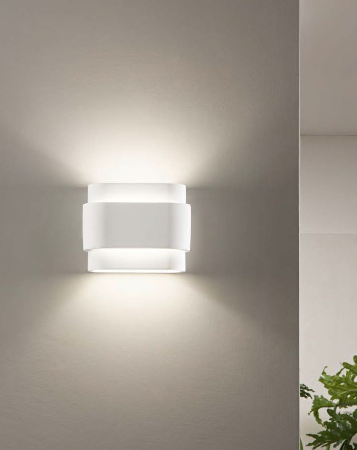 Applique LOOP 2 Luci Led (G9) 20 cm In Gesso