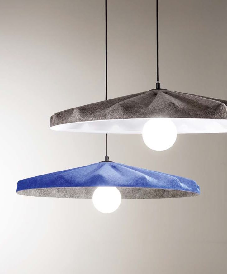Lampadario WIMBLEDON a Sospensione 1 luce Led(E27) 200x70 cm In Feltro