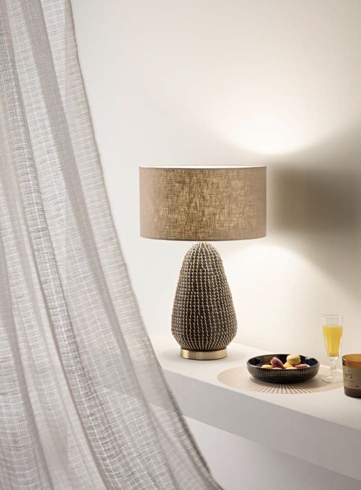 Lampada Da Tavolo Artigianale Erba Marina Intrecciata 62 cm Posidonia (E27)