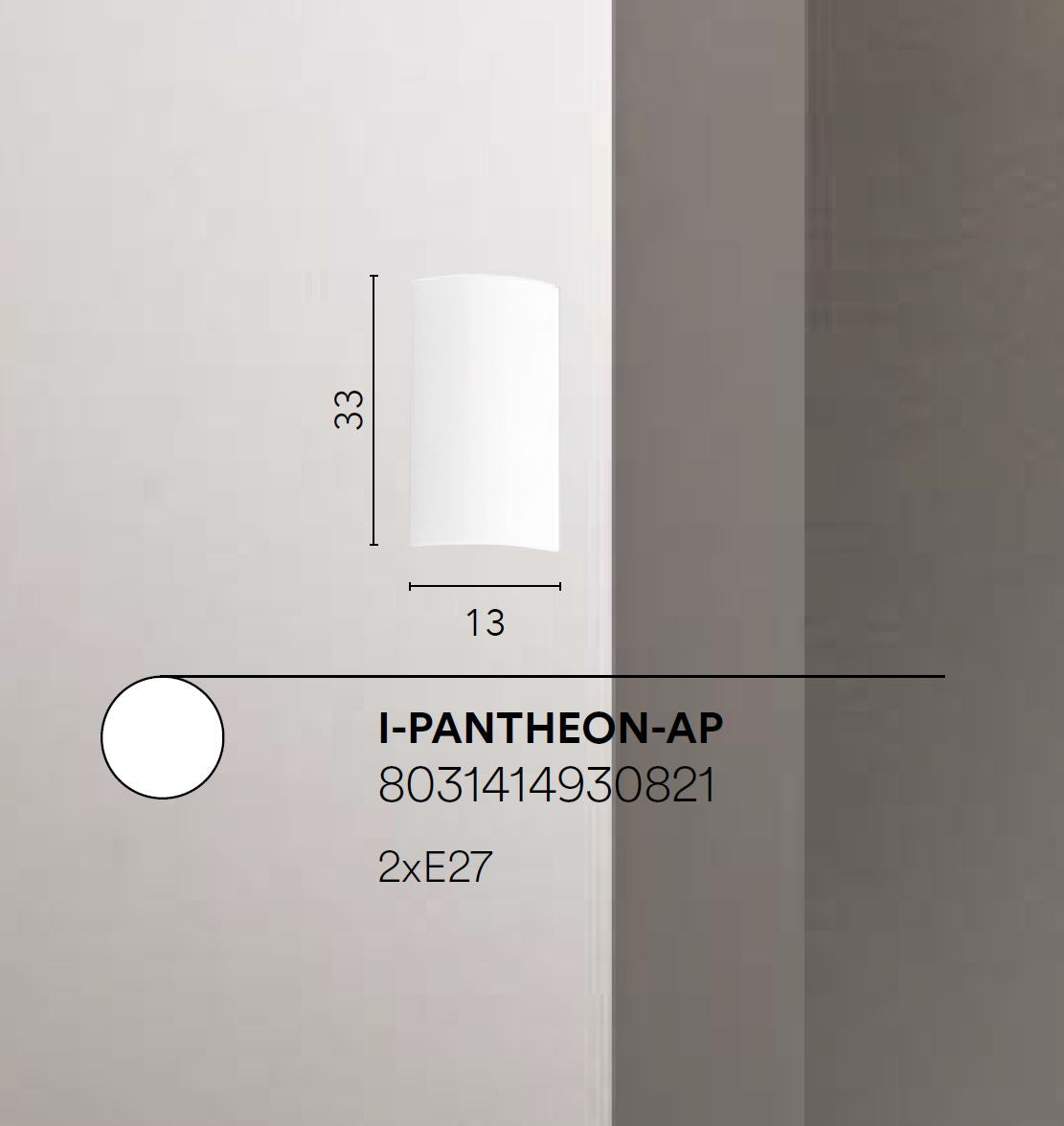 Applique PANTHEON 2 Luci Led (E27) 33 cm In Gesso