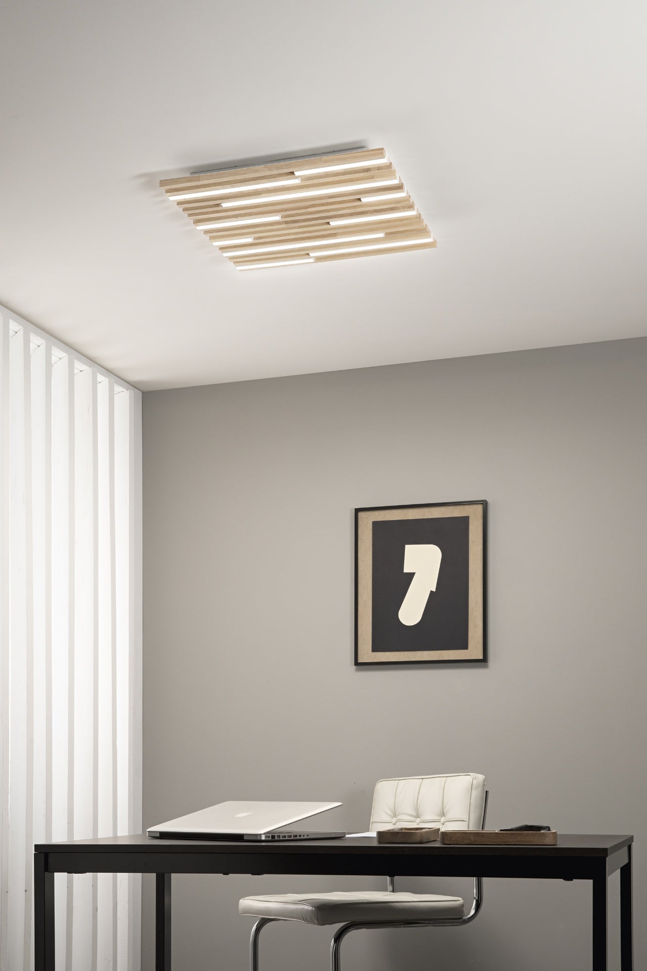 Plafoniera KUMA CCT Quadrata 50 cm In Legno