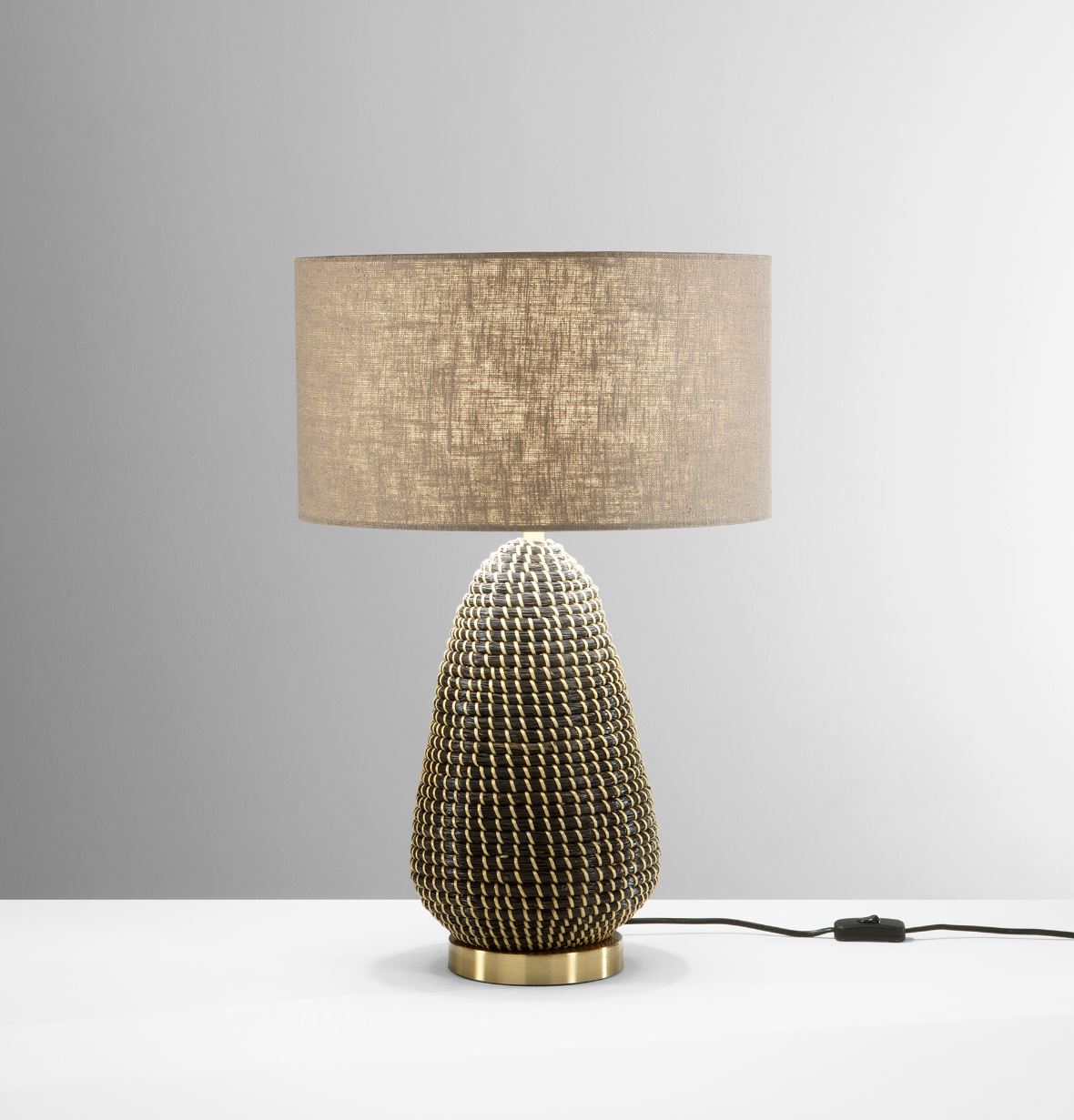 Lampada Da Tavolo Artigianale Erba Marina Intrecciata 62 cm Posidonia (E27)