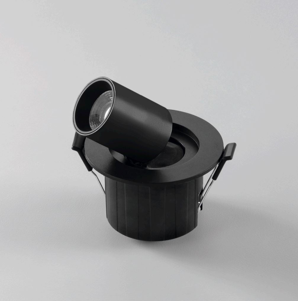 Incasso Led Sider Tondo Bianco o Nero Orientabile 6w CCT Ottica 38 Intec Light