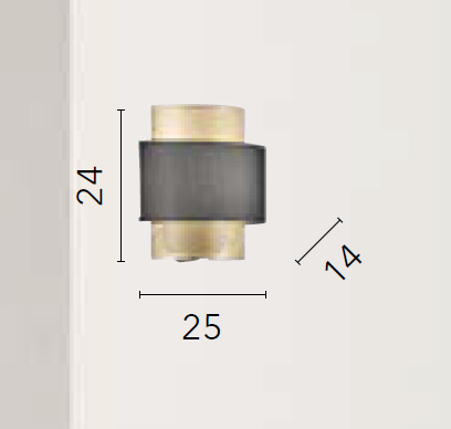 Applique LOUNGE Led(E27) 25 cm In Metallo