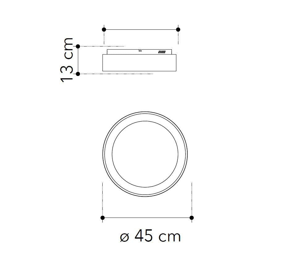 Plafoniera NOAH led CCT 45 cm 40W In Alluminio