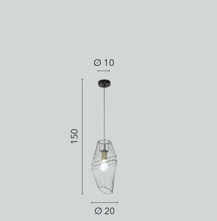 Lampadario KIKO a Sospensione Led(E27) 20 cm In Metallo