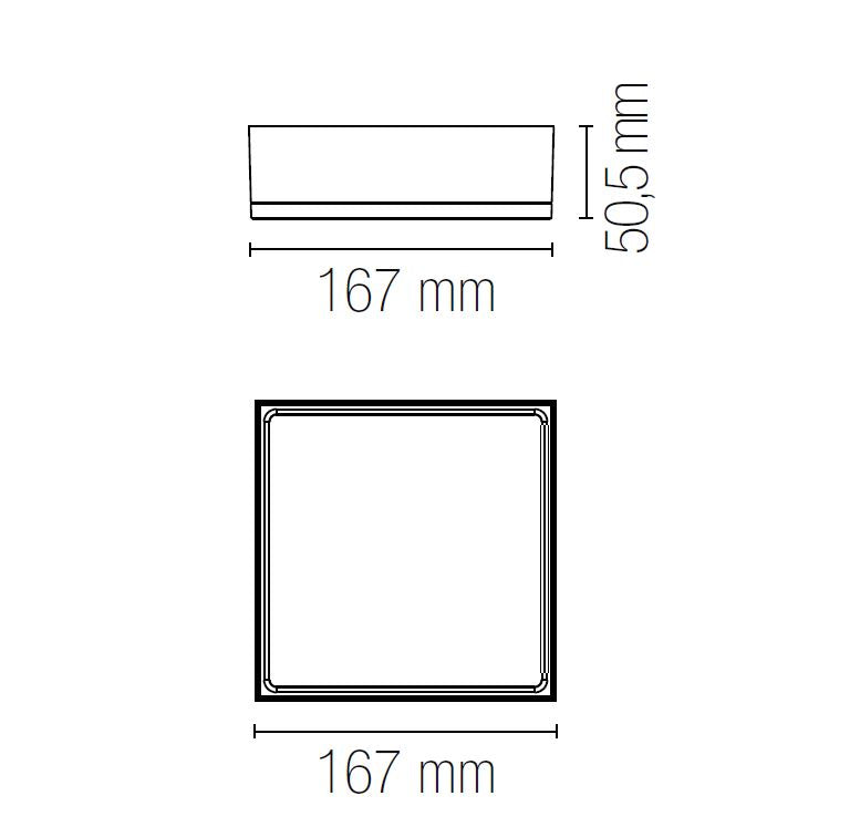 Applique KLIO 11.2 cm Quadrato Led 22w in alluminio pressofuso