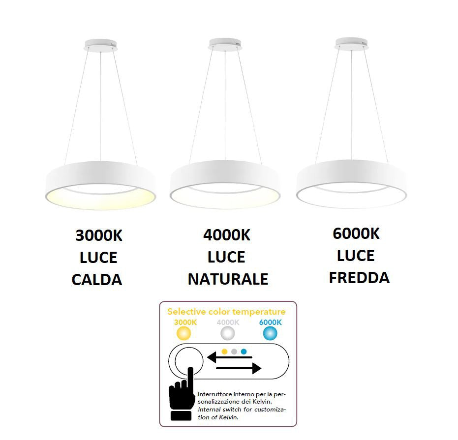 NOAH LED Suspension Chandelier CCT 150 cm 60W In Aluminum