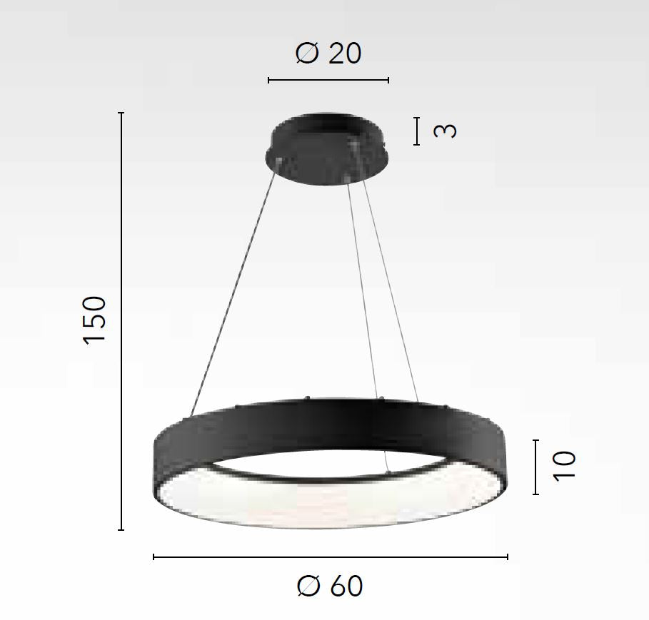 NOAH LED Suspension Chandelier CCT 150 cm 60W In Aluminum